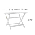 Positano Foldable Dining Set, White White Acacia Wood