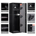 Large Black Steel Cabinet, With Smart Combination Lock, Smart Alarm, Led Lights, Dividers And Pouches, Is Anti Smashing. Black Steel