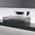 Waterfall Bathroom Sink Faucet Matte Black Brass