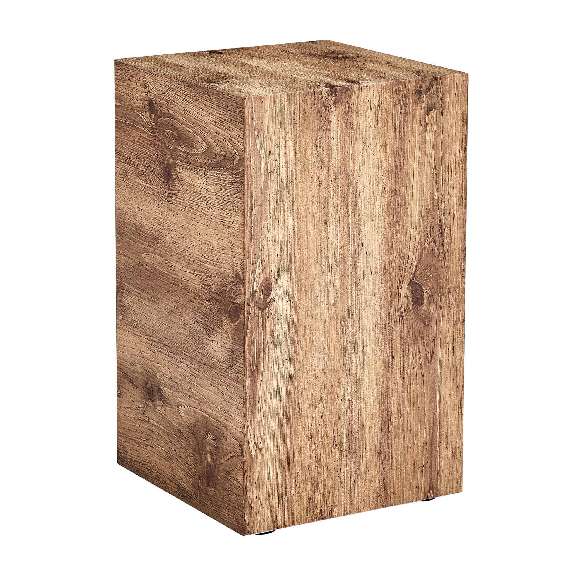 Compact Mdf Coffee Table: 11.8X11.8X19.6 Inches, Stylish Texture Design Wood Mdf