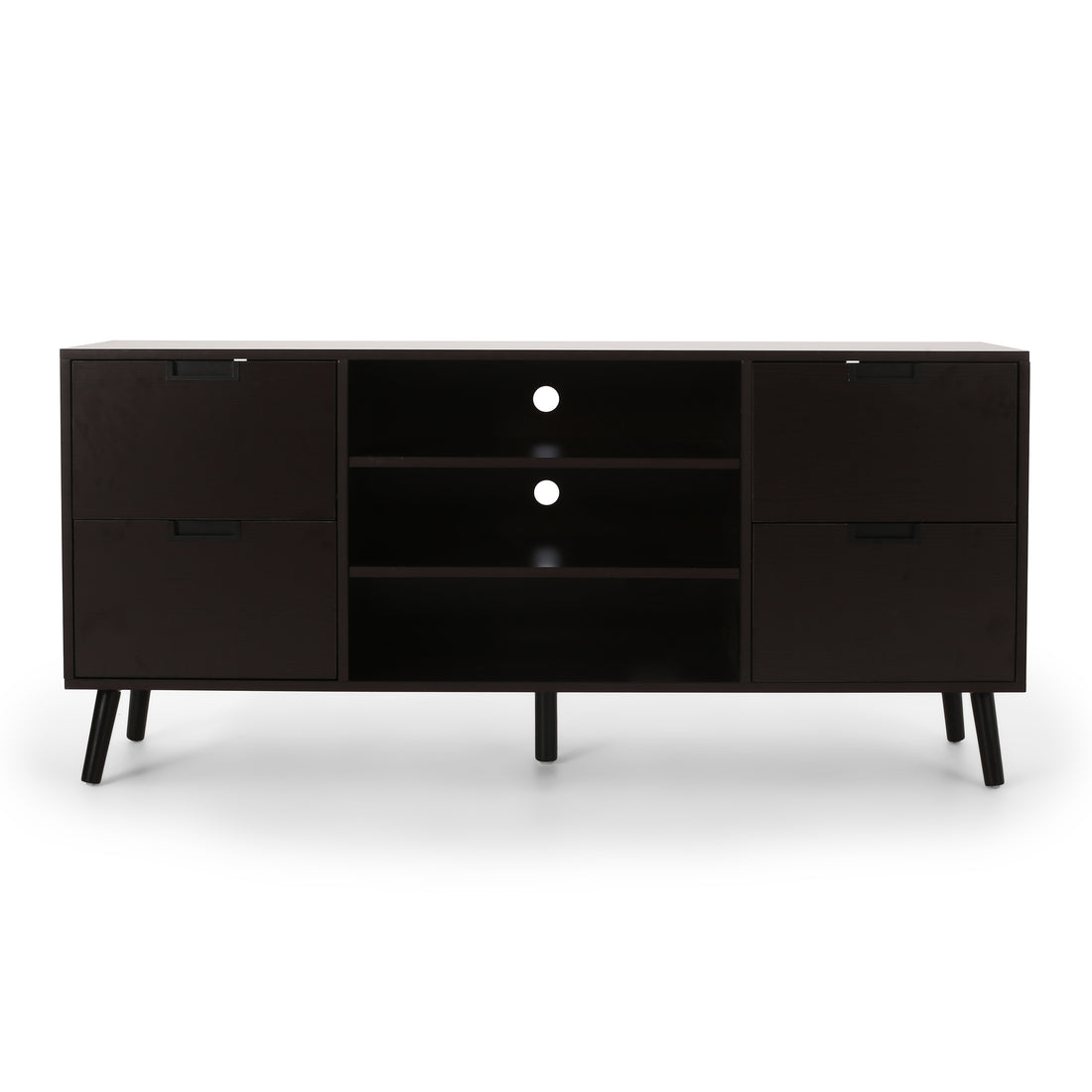 Tv Stand Dark Brown 50 59 Inches Wood