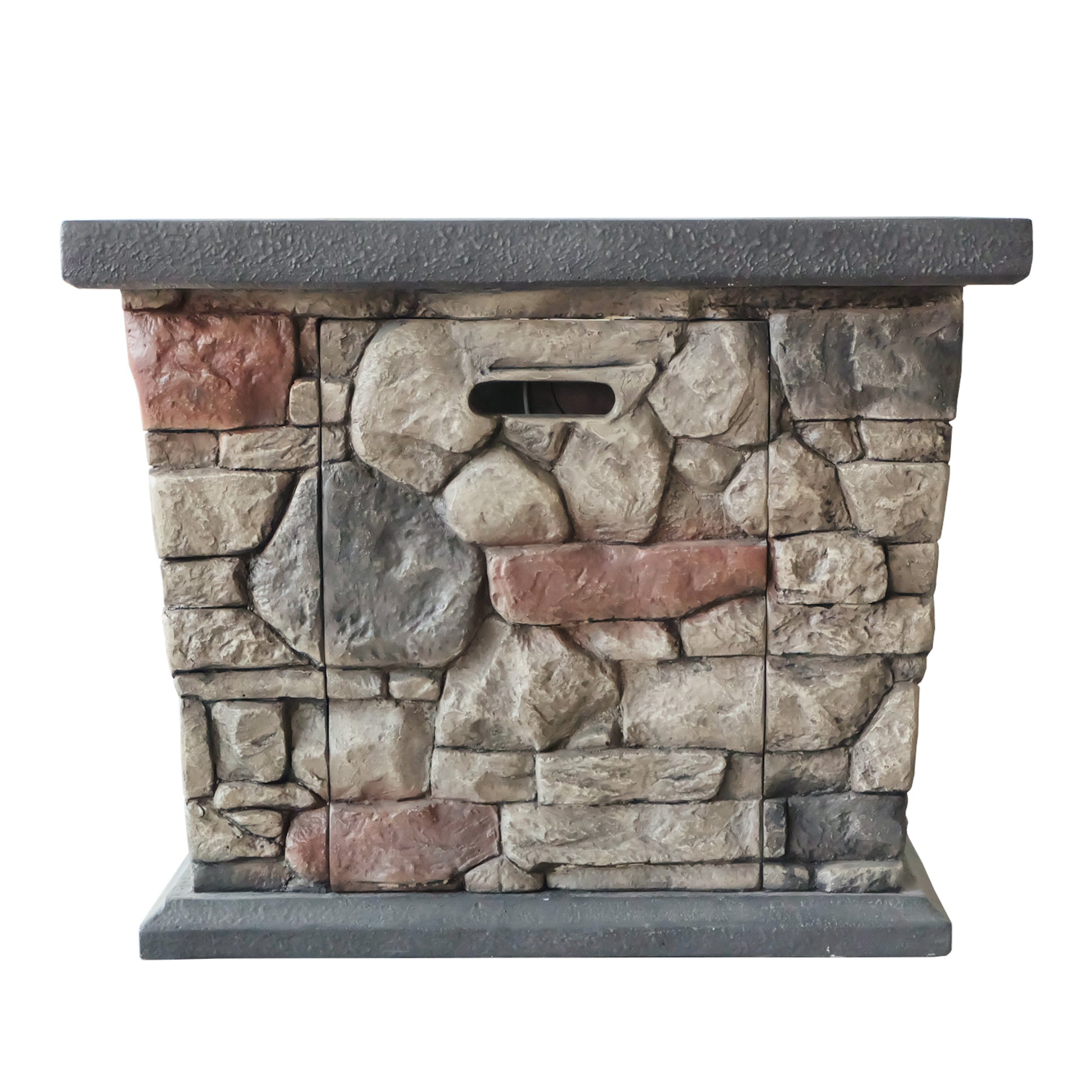 Carson 30' Square Mgo Fire Pit 40,000 Btu Stone Gray Magnesium Oxide