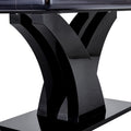 Modern Dining Table, Black Desktop And Black Mdf Leg Dining Table Are The Perfect Choice For Dinner, Conference, Home And Office Decoration F 790 Black Mdf