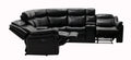 Jupiter Black Leather Sectional Black Pu 5 Seat