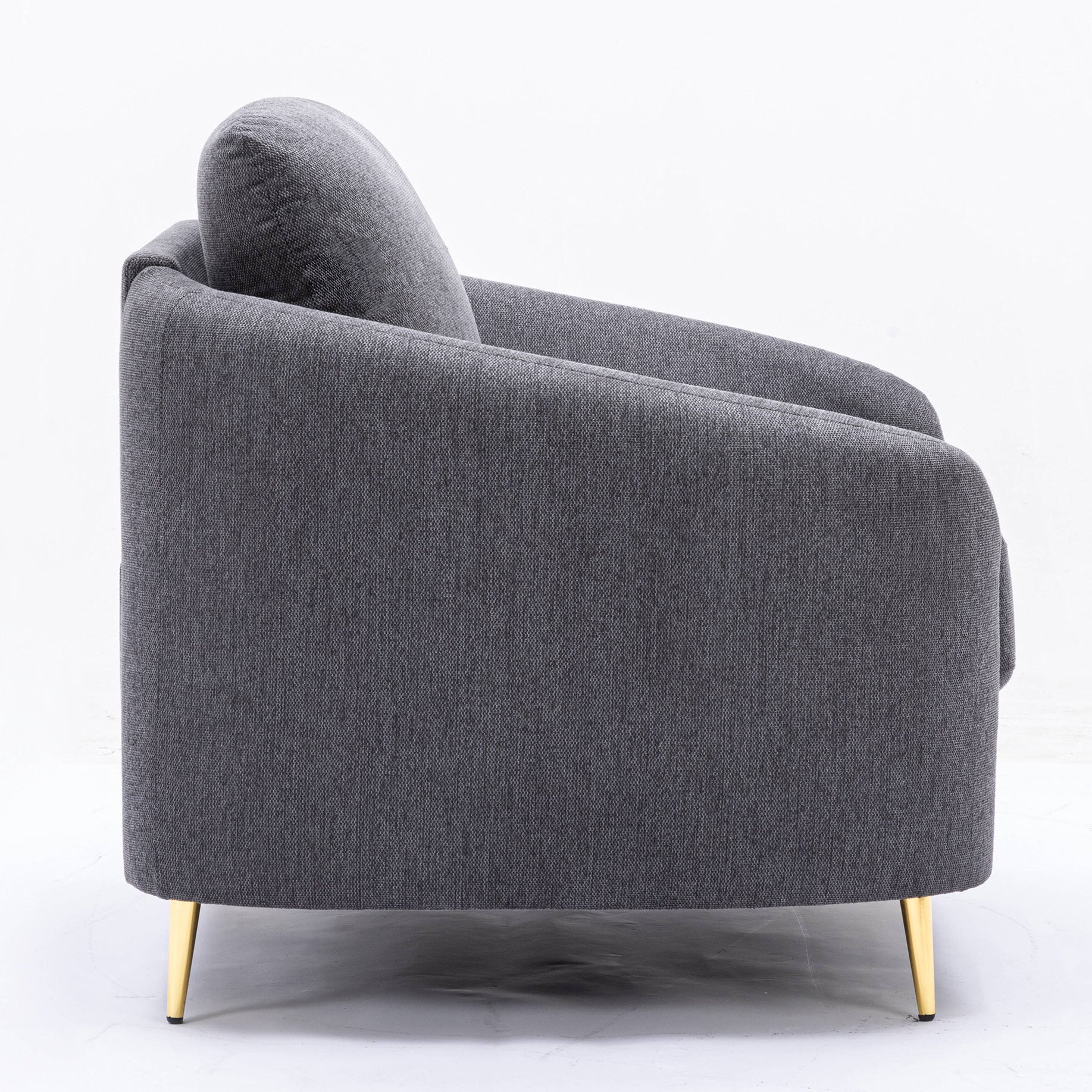 Grey Loose Back Accent Chair Gray Gray Primary Living Space Modern Wood Fabric