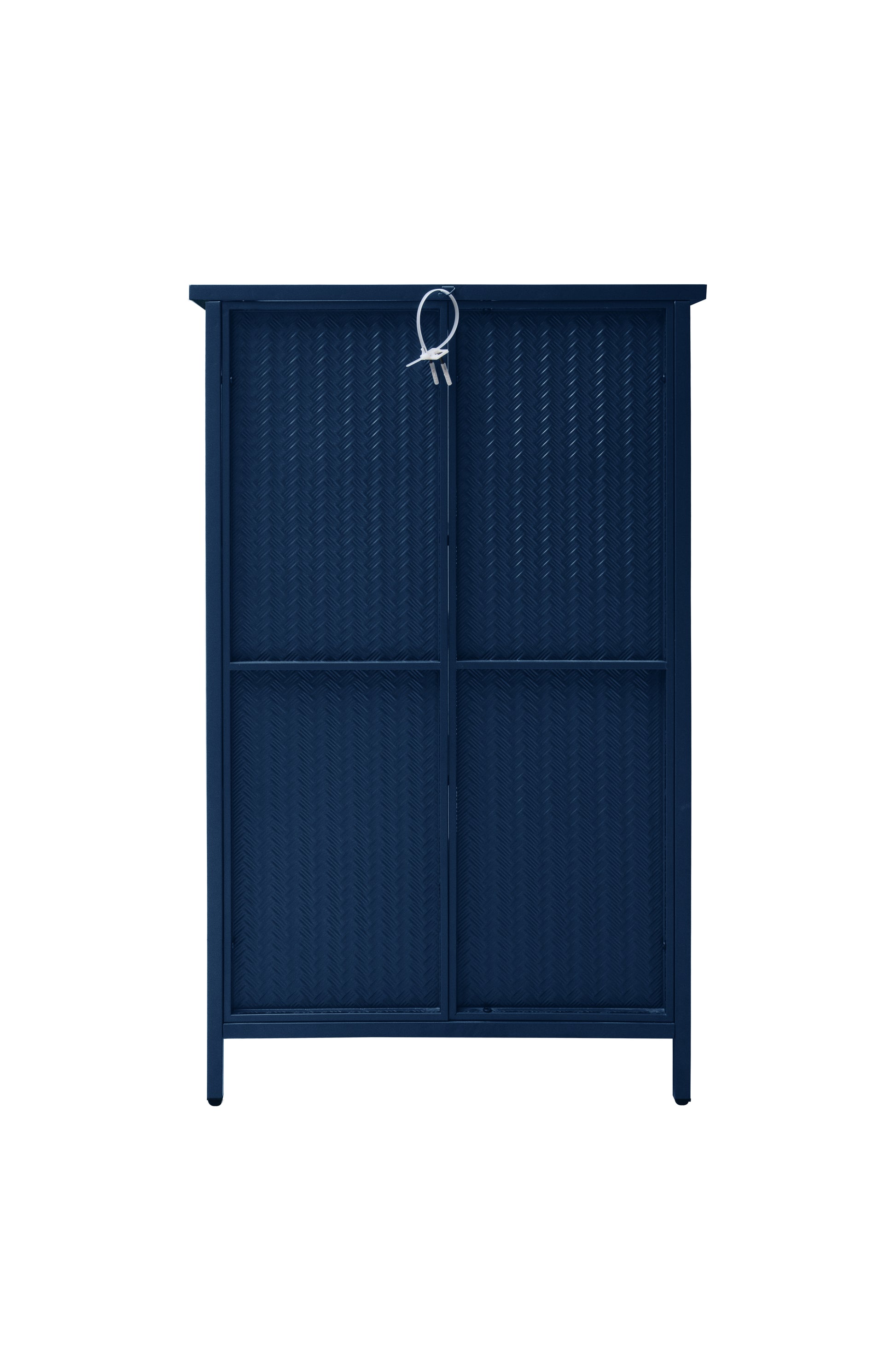 2 Doors Metal Storage Cabinet,Display Cabinet With Glass Doors,Metal Kitchen Sideboard Buffet Cabinet,Glass Storage Cabinet For Dining Room,Living Room,Bedroom Dark Blue Modern Iron