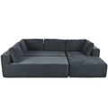 Modern Large Modular Sectional Sofa For Living Room, Bedroom, Salon, 3 Piece Free Combination Gray Polyester 3 Seat