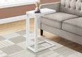 Accent Table, C Shaped, End, Side, Snack, Living Room, Bedroom, Contemporary, Modern White Mdf