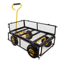 Wagon Cart Garden Cart Trucks Make It Easier To Transport Firewood Yellow Black Black Garden & Outdoor Metal