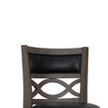 Curved Lattice Back Swivel Barstool Withseat, Gray And Black Black Solid Wood