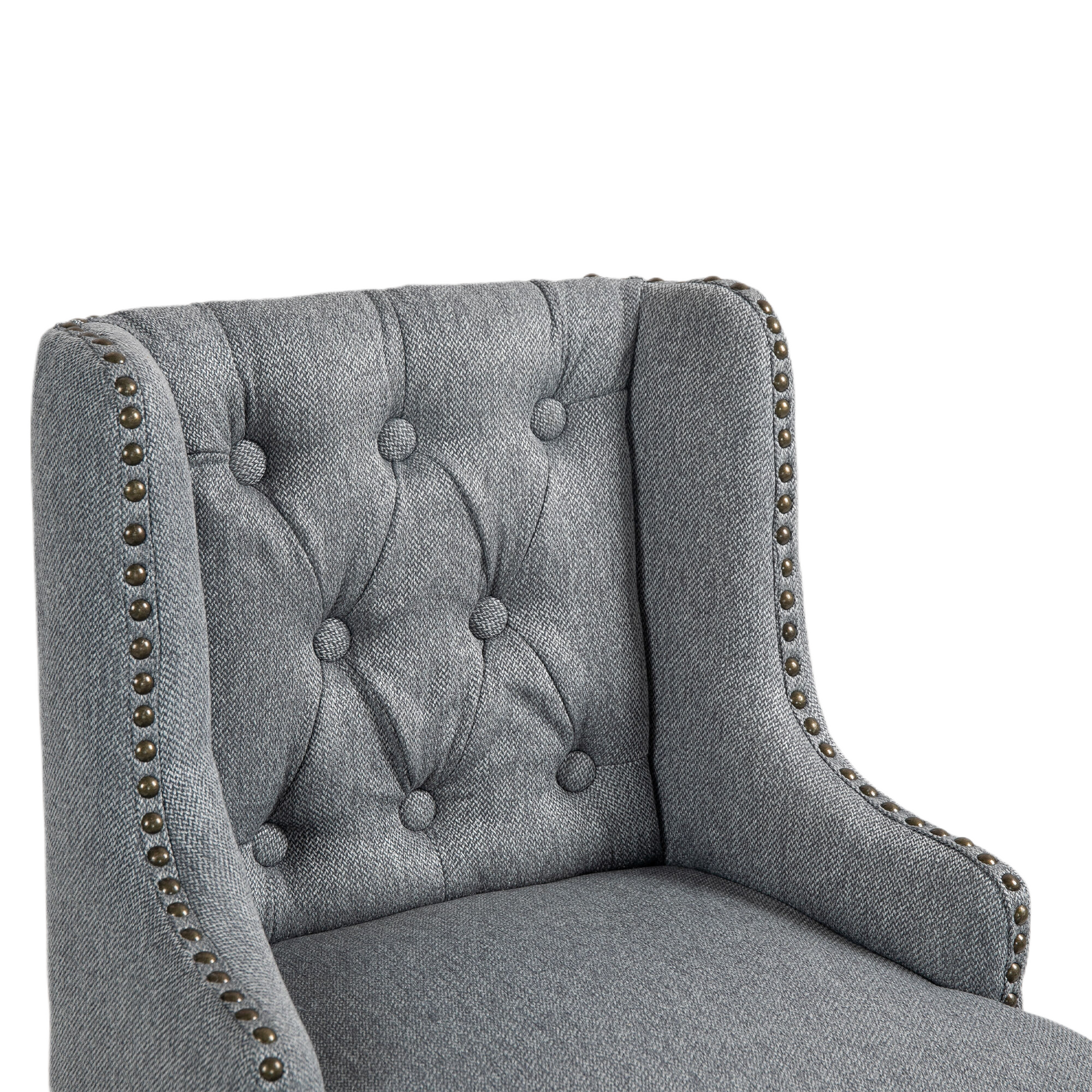 Coolmore Bar Stools Set Of 2 Counter Height Chairs With Footrest For Kitchen, Dining Room And 360 Degree Solid Wood Legs Swivel Bar Stools Set Of 2 Gary Linen Gray Foam Linen