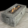 Fiber Reinforced Concrete Propane Natural Gas Fire Pit Table Stone Gray Modern Stone Concrete