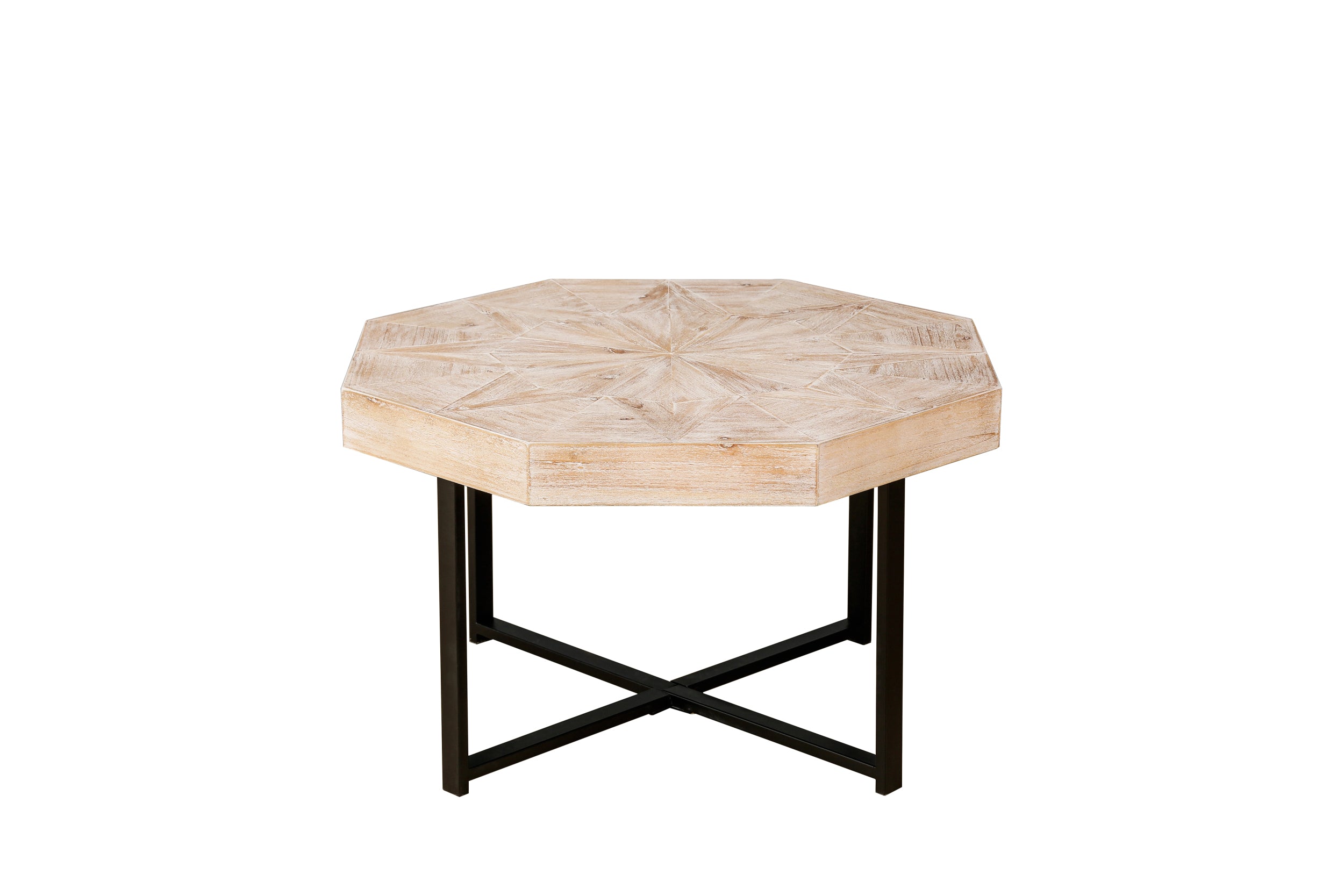 Wood Octagonal Vintage Patchwork Craft Farmhouse 30 Inch Wooden Table