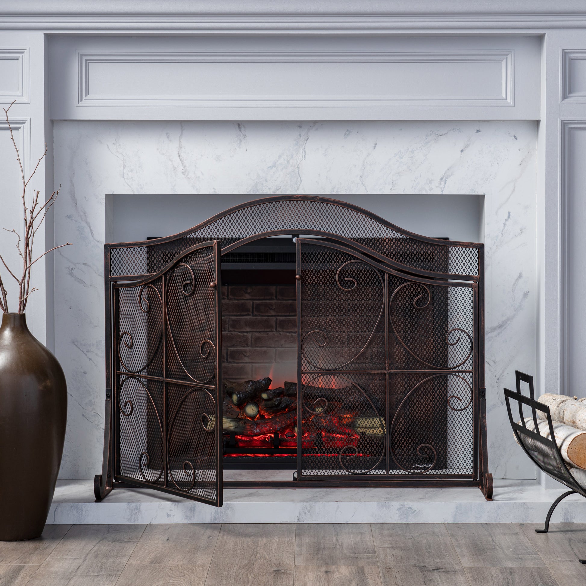 Fire Screen Black Iron