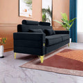 Fx P15 Bk Sofa Temu Suitable Black Velvet 2 Seat