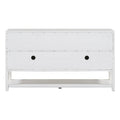 Elegant Retro Console Table Storage Cabinet Sideboard With Mirrored Doors, Spacious Shelves, And Durable Acacia Wood Legs Perfect For Living Room, Dining Room, Or Entryway Antique White Antique White Primary Living Space Solid Wood Mdf