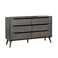 Splendiferously Modern Minimal Style Wooden Dresser, Gray Finish Gray Solid Wood