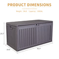 100 Gallon Resin Outdoor Deck Box Waterproof, Plastic Patio Storage Box With Side Handles, Lockable Storage Containers For Patio Furniture Cushions, Pool Accessories, Garden Tools Brown Brown Garden