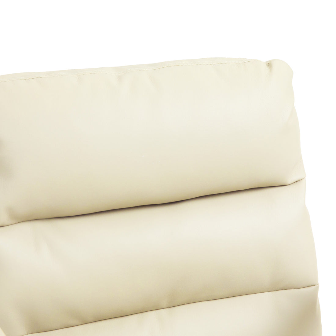 Homcom Pu Leather Office Chair, Office Desk Chair, Task Computer Chair With Swivel Wheels, Adjustable Height, Double Tier Padded, Beige Beige Faux Leather