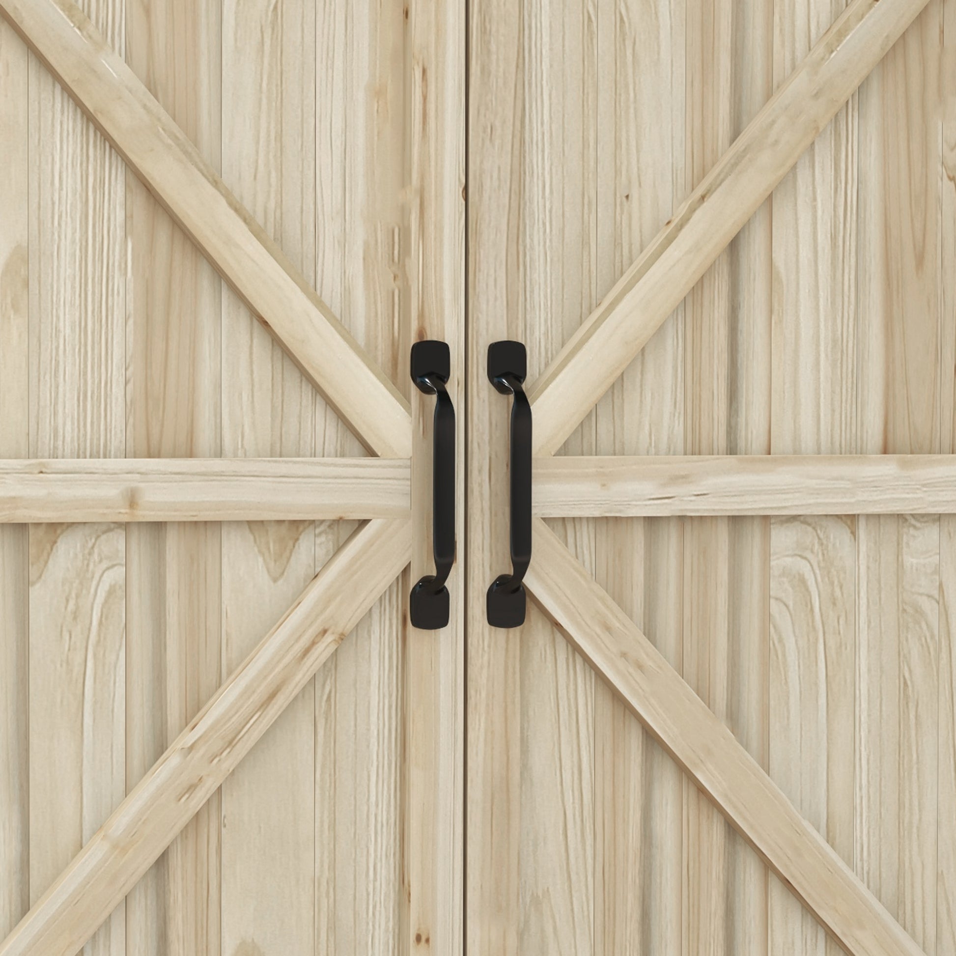 Outsunny Potting Bench, Outdoor Wooden Potting Table With Storage Cabinet With 2 Shelves, Garden Work Bench With Galvanized Plated Tabletop For Backyard, Balcony, Natural Natural Wood