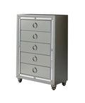 Chloe Gemstone Silver Chest Silver Grey Solid Wood Mdf