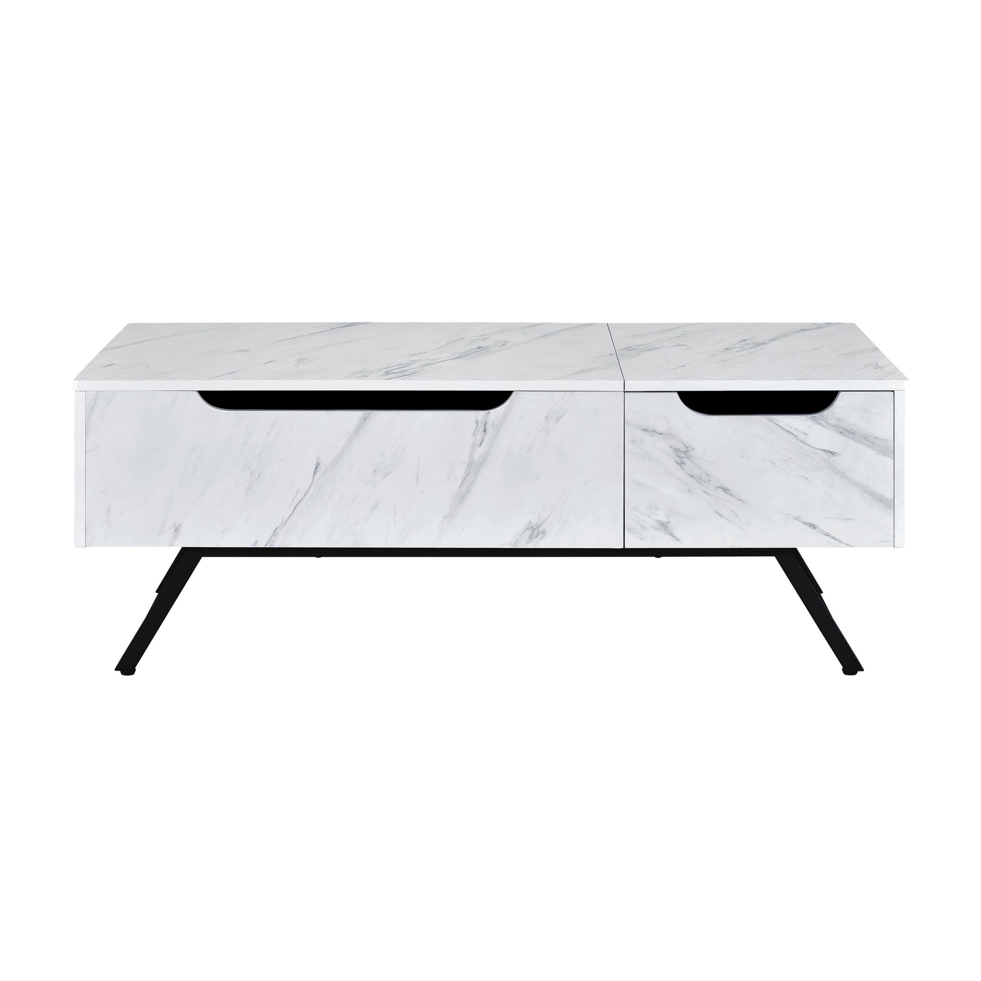 White Coffee Table With Lift Top White Primary Living Space Modern Drawers Rectangular Wood