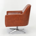 Paulina Caramel Leather Gel Swivel Armchair Caramel Foam Faux Leather