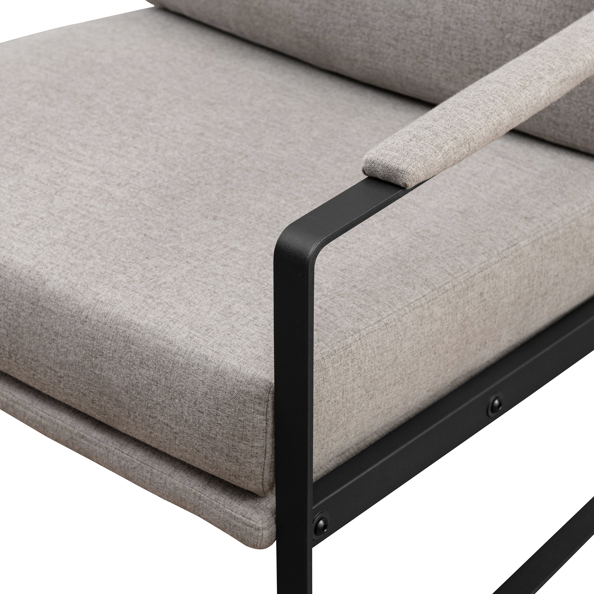 Contemporary Square Metal Frame Accent Chair Mushroom Black Mushroom Steel