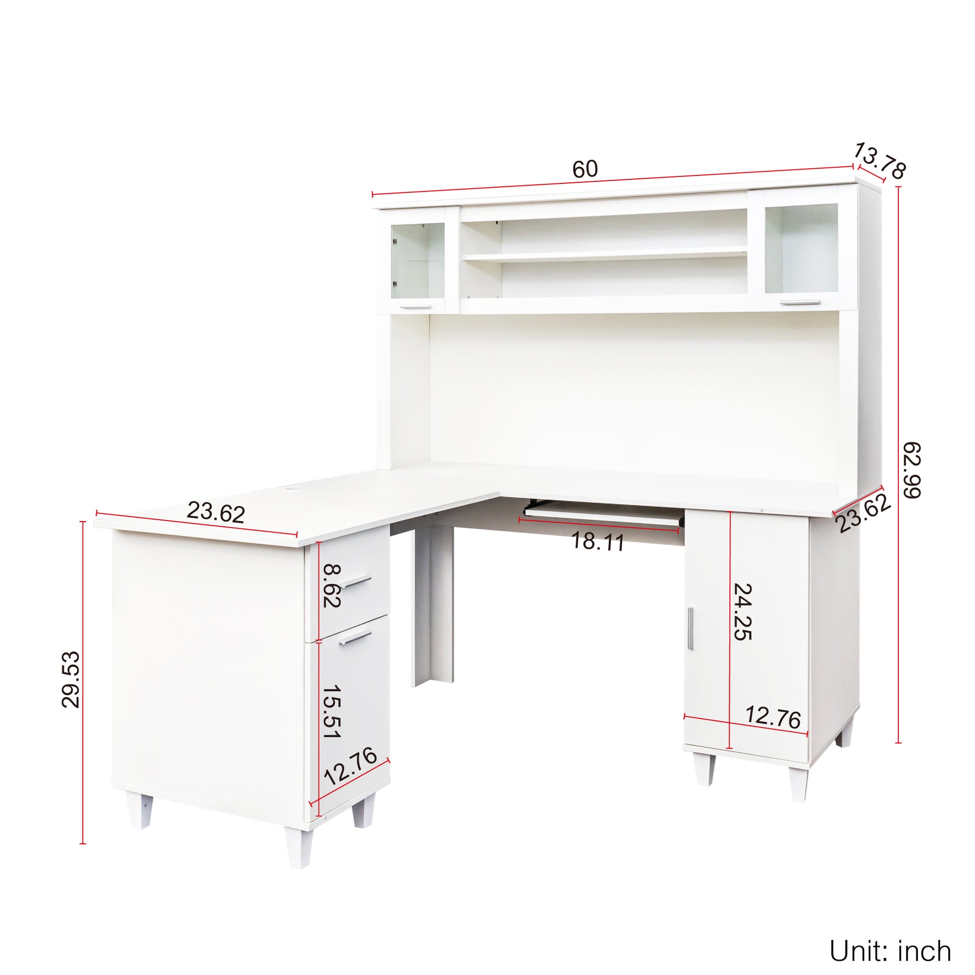 Home Office Computer Desk White Particle Board Mdf