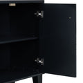 Light Luxury Cabinet Adorned With Geometric Patterns, Suitable For Hallway, Entryway, Living Room 3 4 Spaces Black Primary Living Space Adjustable Shelves Mdf