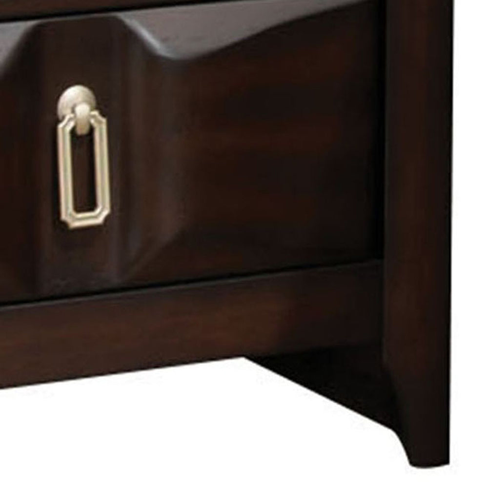 Espresso 2 Drawer Nightstand Espresso Espresso 2 Drawers Bedroom Bedside Cabinet Retro Rubberwood Drawers Espresso Wood