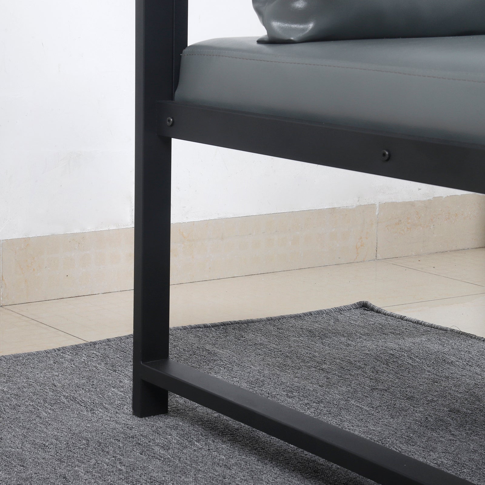 Lounge, Living Room, Office Or The Reception Area Pvc Leather Accent Arm Chair With Extra Thick Padded Backrest And Seat Cushion Sofa Chairs,Non Slip Adsorption Feet,Sturdy Metal Frame,Gray Gray Polyvinyl Chloride