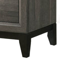 Two Drawer Nightstand With Tapered Feet, Weathered Gray Gray Wood