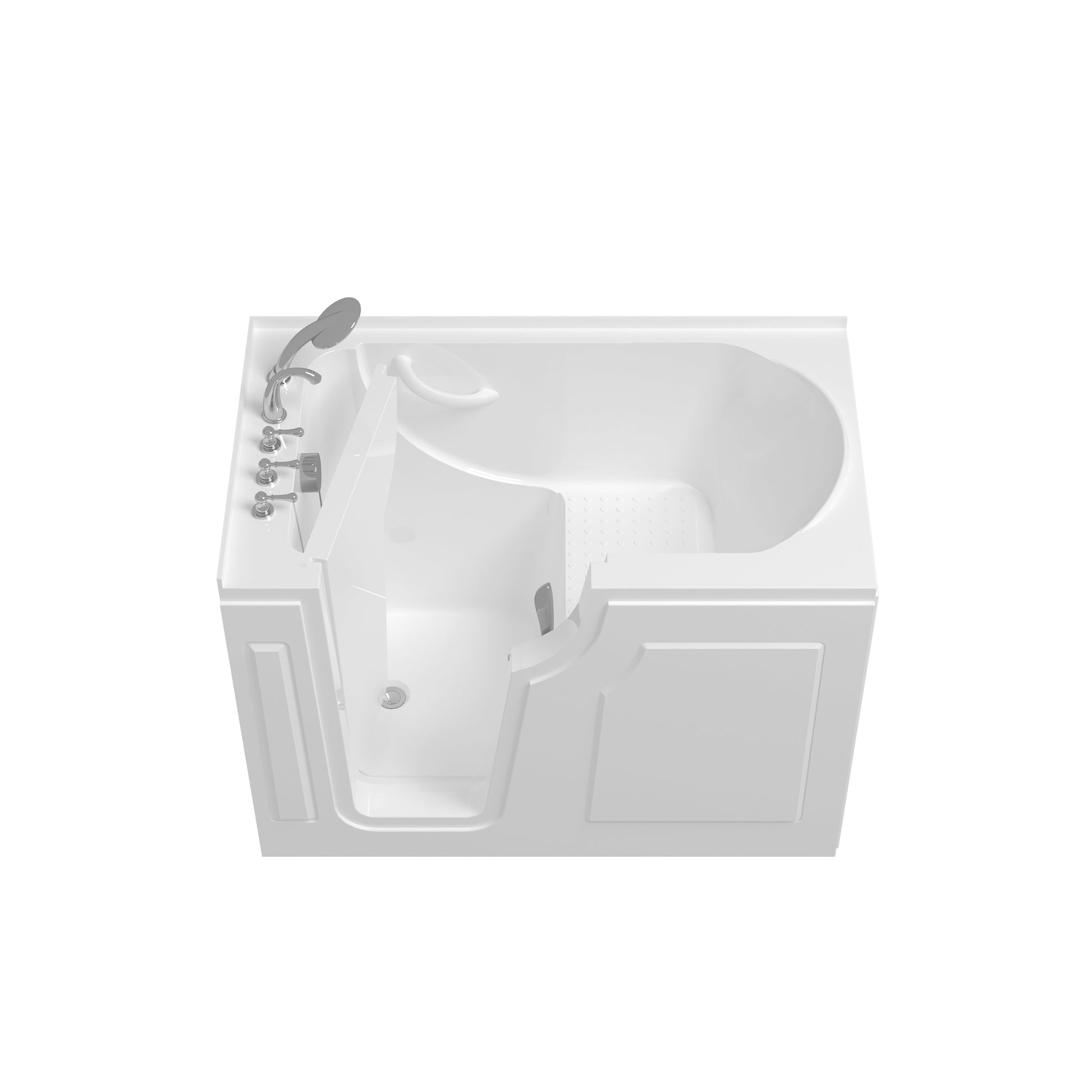 56" Walk In Bathtub With Left Side Door Opening And Quick Fill And Drain System, Rectangular Soaking Bathtub In White White Rectangle Bathroom Walk In Tubs Polished Less Than 59 In Art Deco,Contemporary Soaking Center Front Acrylic Acrylic