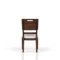 Casual Side Dining Chair Brown Finish Contrasting Upholstered Seat Set Of 2 Brown Solid Wood Mdf