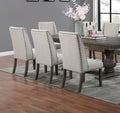 Traditional Formal 9Pc Dining Set Table W Leaf 8X Side Chairs Pedestal Base Oak Finish Table Wingback Design Upholstered Cushion Dining Room Wood Dining Room Solid Wood Rubberwood Rectangular Dining Table With Chair Upholstered Chair Wood Oak Seats 8