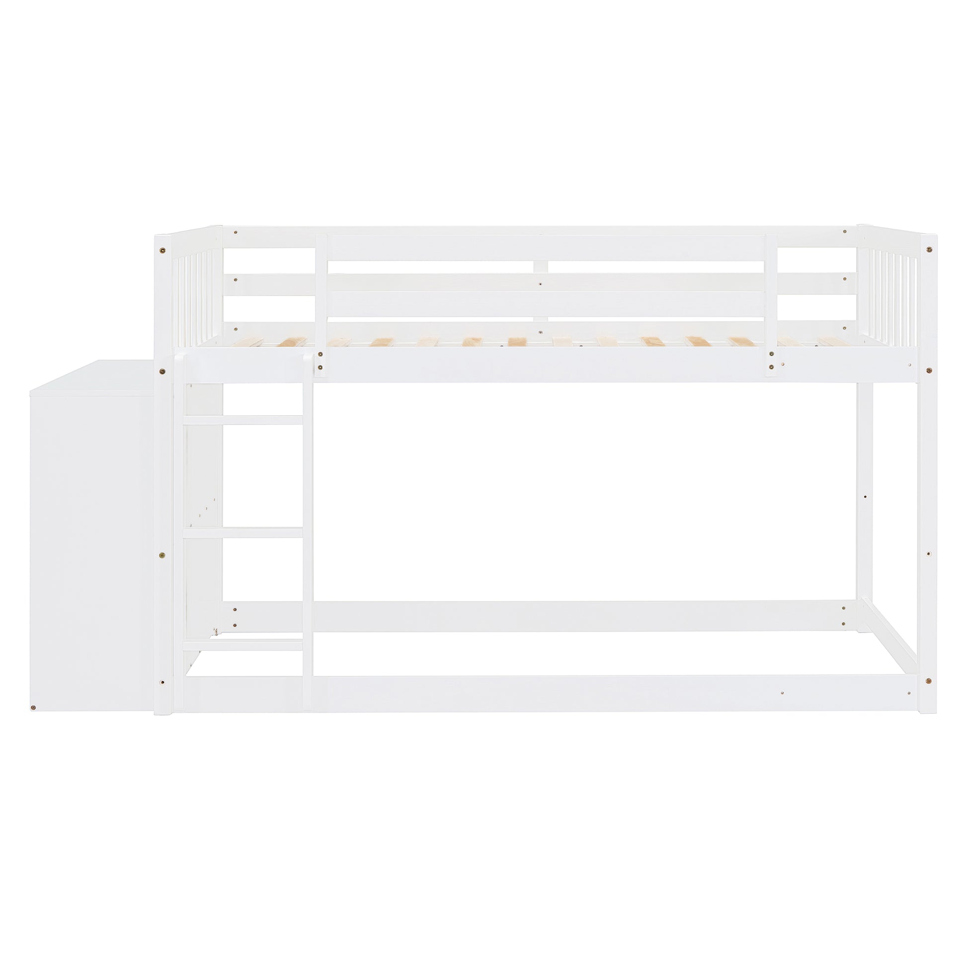 Twin Over Twin Bunk Bed With 4 Drawers And 3 Shelves White Twin White Solid Wood