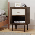 1 Drawer Nightstand Walnut Mdf