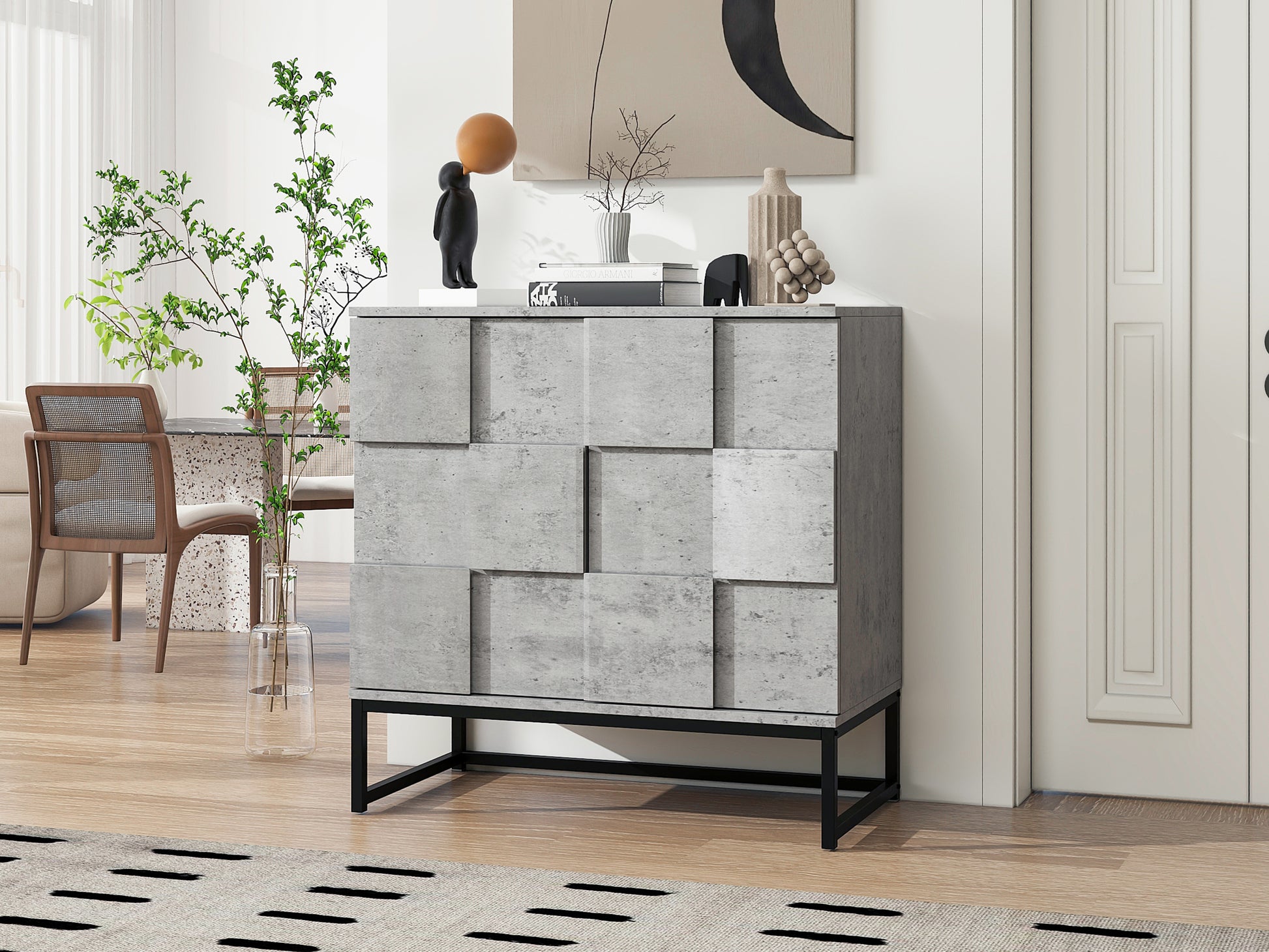 2 Door Cabinet,for bedroom,cement grey,for living cement grey-particle board