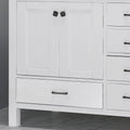 73'' Bathroom Vanity With Marble Top & Double Ceramic Sinks, 4 Doors, 6 Drawers, White White Plywood