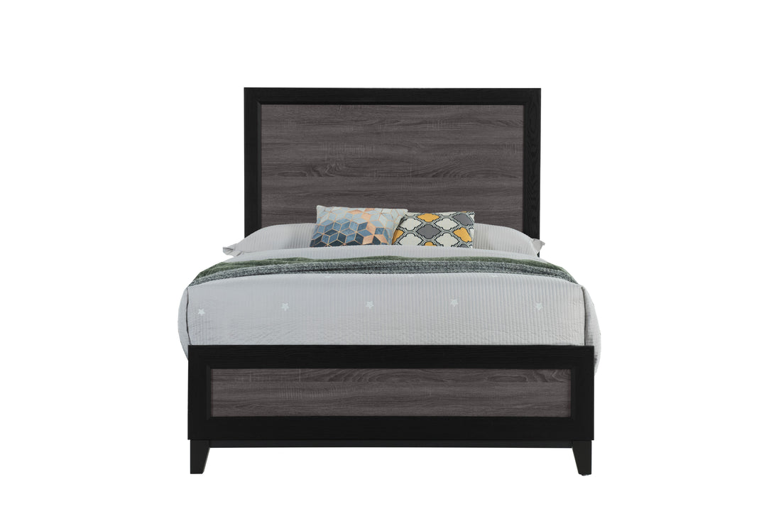 Soluto Grey And Black Full Bed Black Gray Solid Wood Mdf