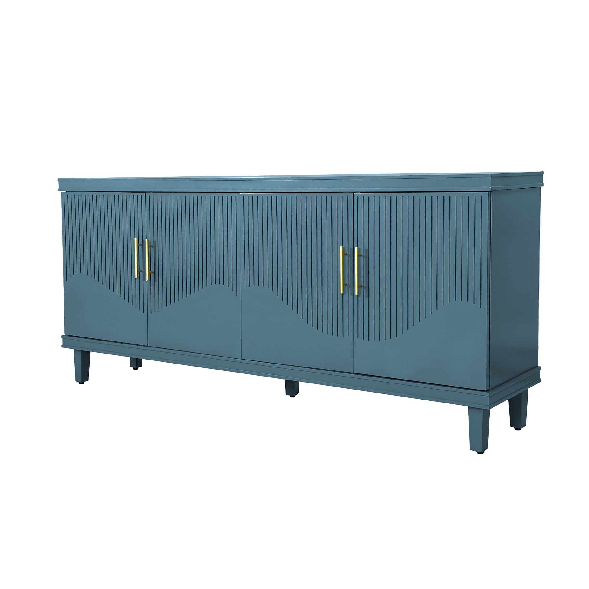 70.07''Large Size 4 Door Cabinet, Same As Living Room, Kitchen, Bedroom, Hallway ,Olive Green,Navy Blue,Peacock Blue Olive Green Solid Wood Mdf