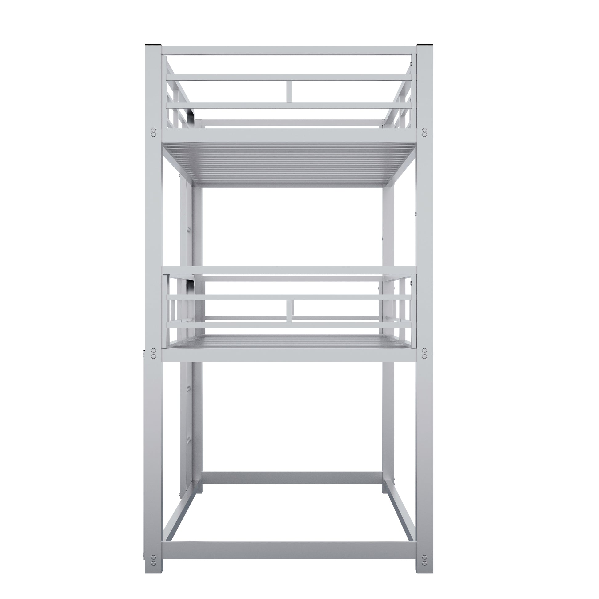 Metal Twin Size Triple Bunk Bed, Silver Old Sku: Sm000230Aan 1 Box Spring Not Required Twin Silver Metal Bedroom Metal