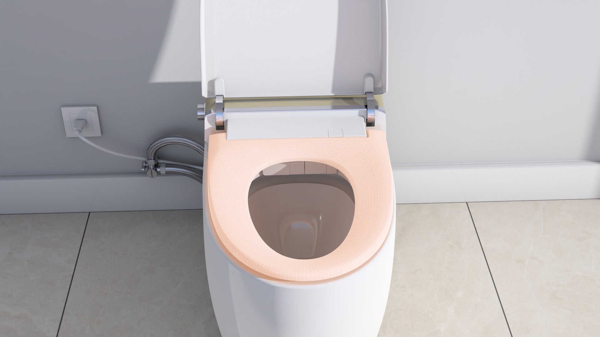 Smart Toilet With Warm Water Sprayer And Dryer, Foot Sensor Operation, Heated Bidet Seat, Tankless Toilet With Led Display White Ceramic,Polypropylene