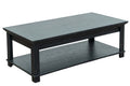 48 Inch Coffee Table, No Assembly Required, C Finish Black Wood