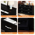 Modern 3 Drawer Bedroom Chest Of Drawers With 7 Drawers Dresser, Clothes Organizer Metal Pulls For Living Room, Bedroom, Hallway, Black, 47.6 L X 15.7 W X 26.6 H 5 Or More Drawers Black Particle Board Mdf