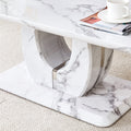 Modern Minimalist White Mdf Coffee Table Set Square Rectangular White,Mdf Coffee Table,White Marble Pattern,Side Table. White Mdf