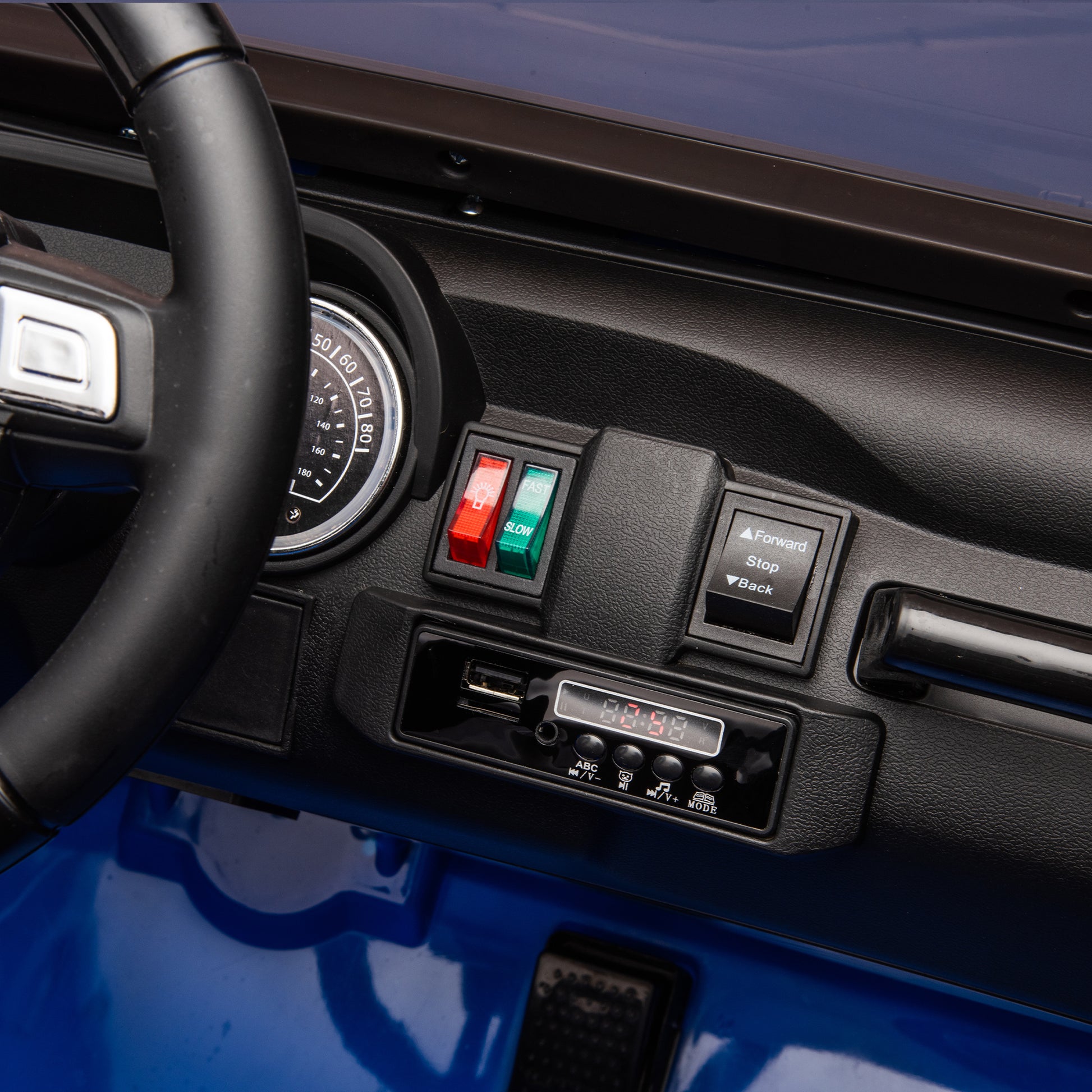 24V Two Seater Kids Ride On Car W Parents Remote Control, Licensed Toyota Lc250,2Wd,110W Motors,With Shovel,Three Point Seat Belt,Slow Start,Speed Adjustment,Bluetooth,Music For Kids Aged 3 . Blue 100 149 Lbs Polypropylene