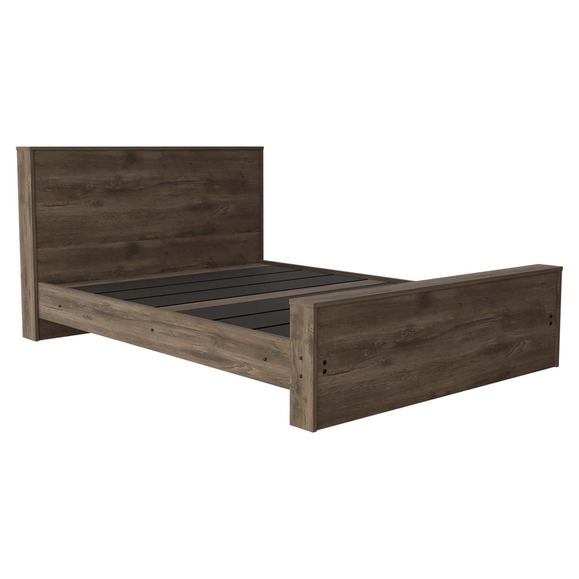 Galanto Full Size Platform Bed Base With Headboard Dark Brown Box Spring Not Required Full Xl Dark Brown Composite Brown Bedroom Modern Bed Frame Particle Board Particle Board