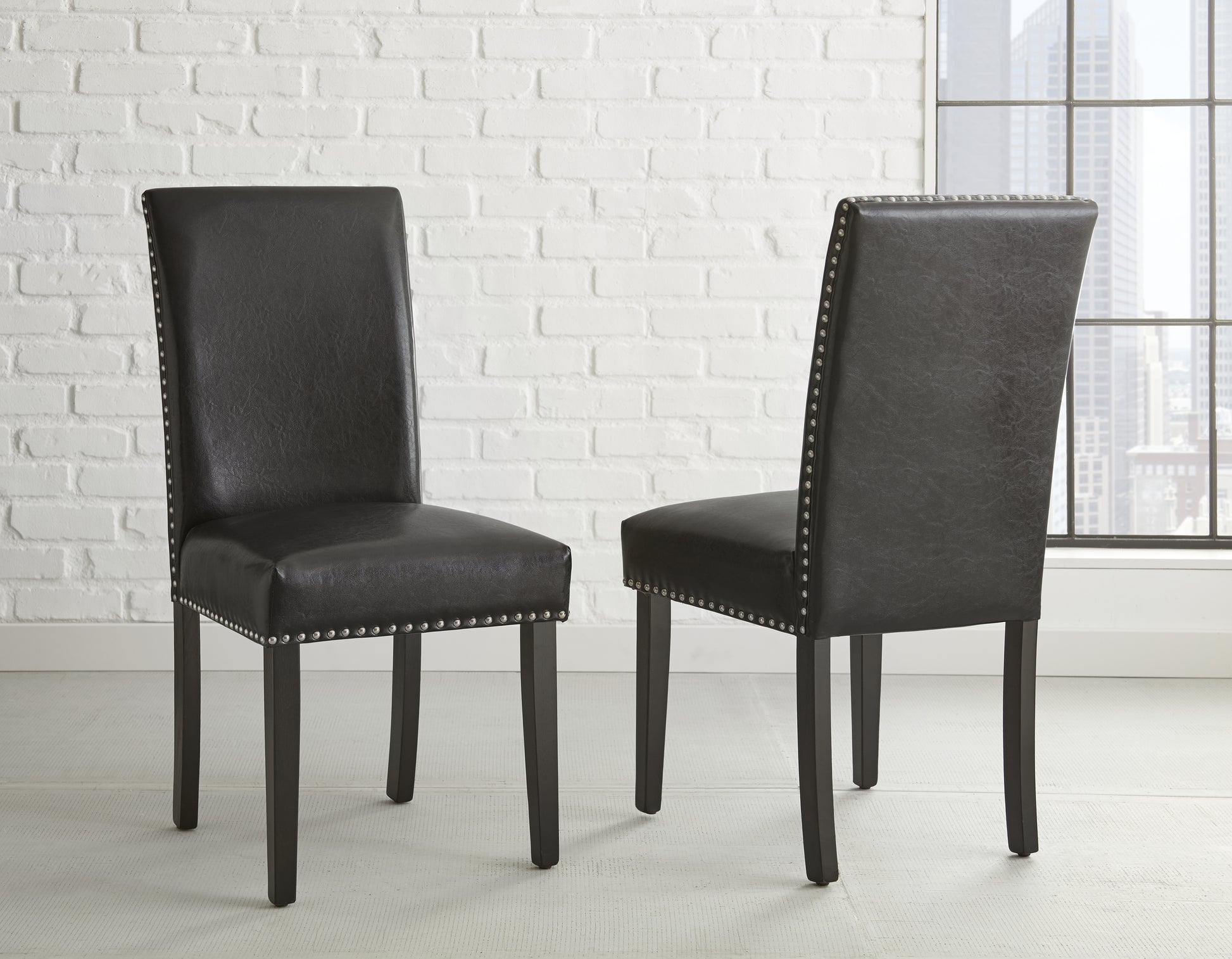 Verano Side Chair Set Of 2 Black Black Wood